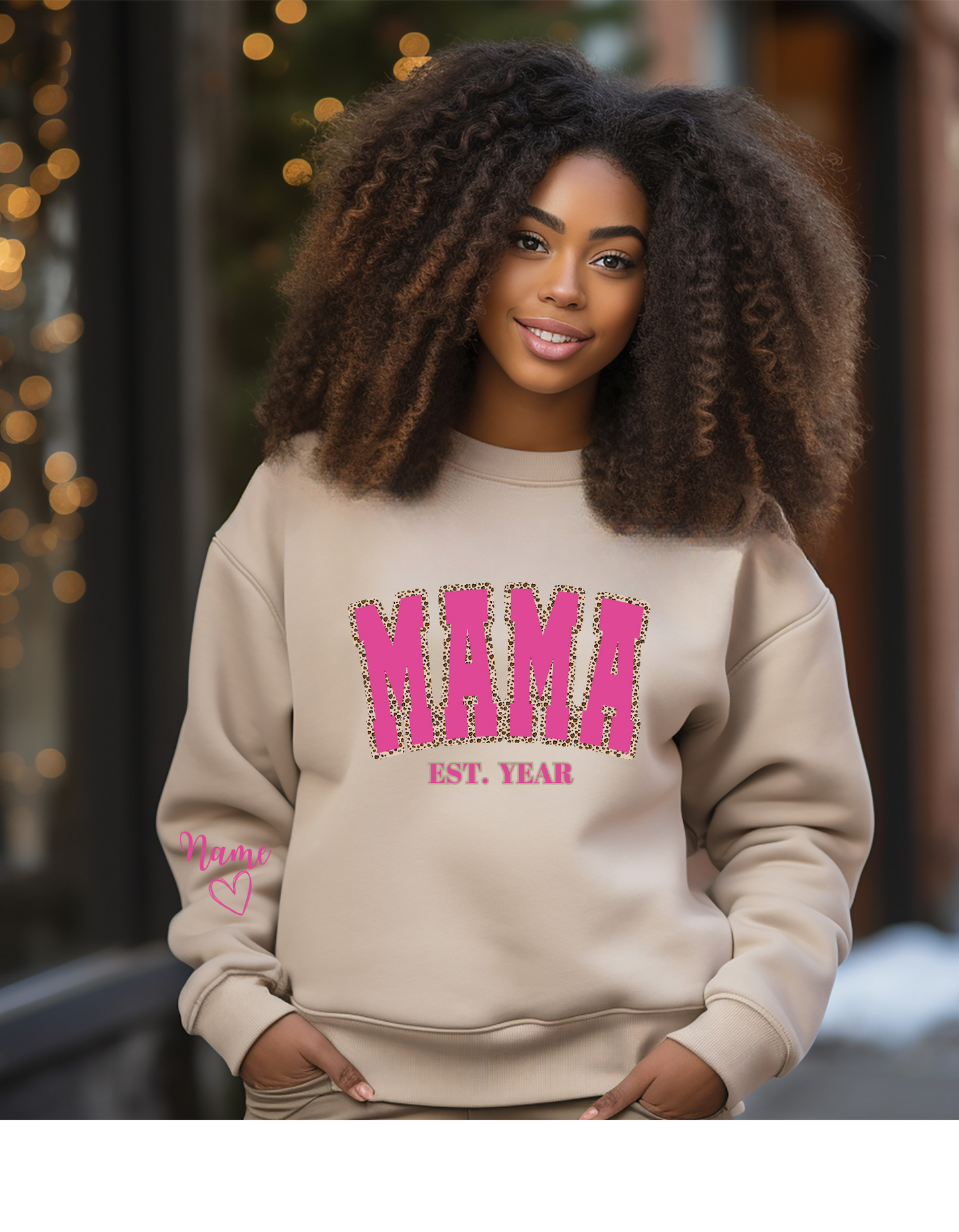 MAMA PINK ANIMAL PRINT™ Crewneck Sweatshirt