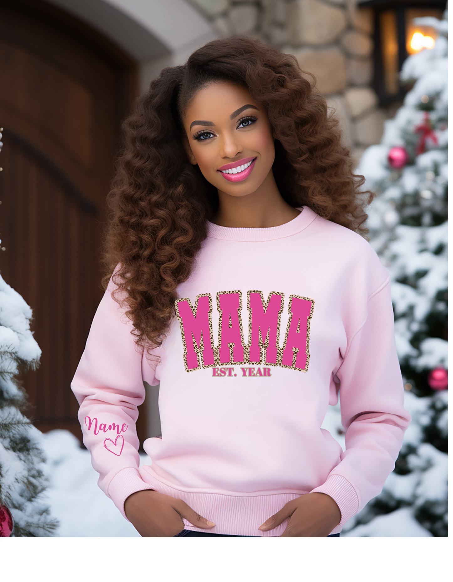 MAMA PINK ANIMAL PRINT™ Crewneck Sweatshirt