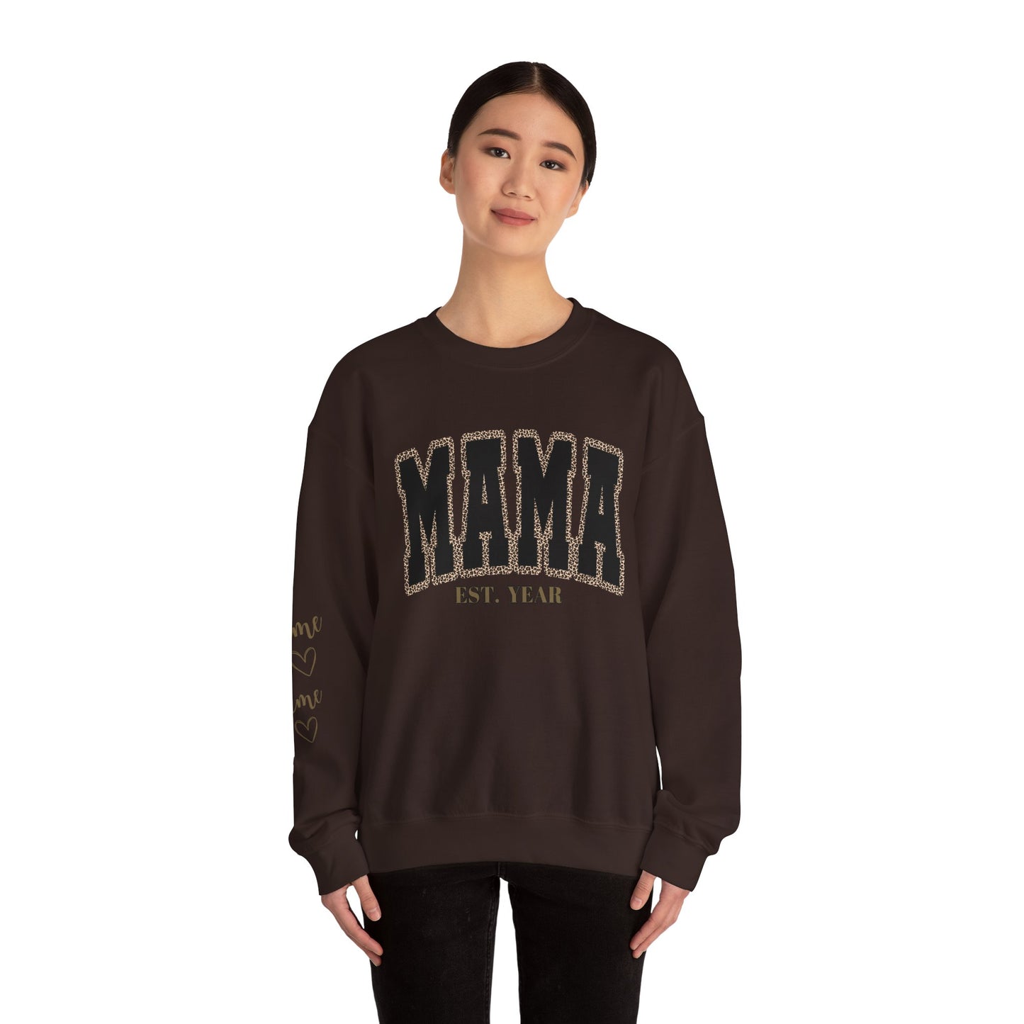 MAMA ANIMAL PRINT BLACK Crewneck Sweatshirt