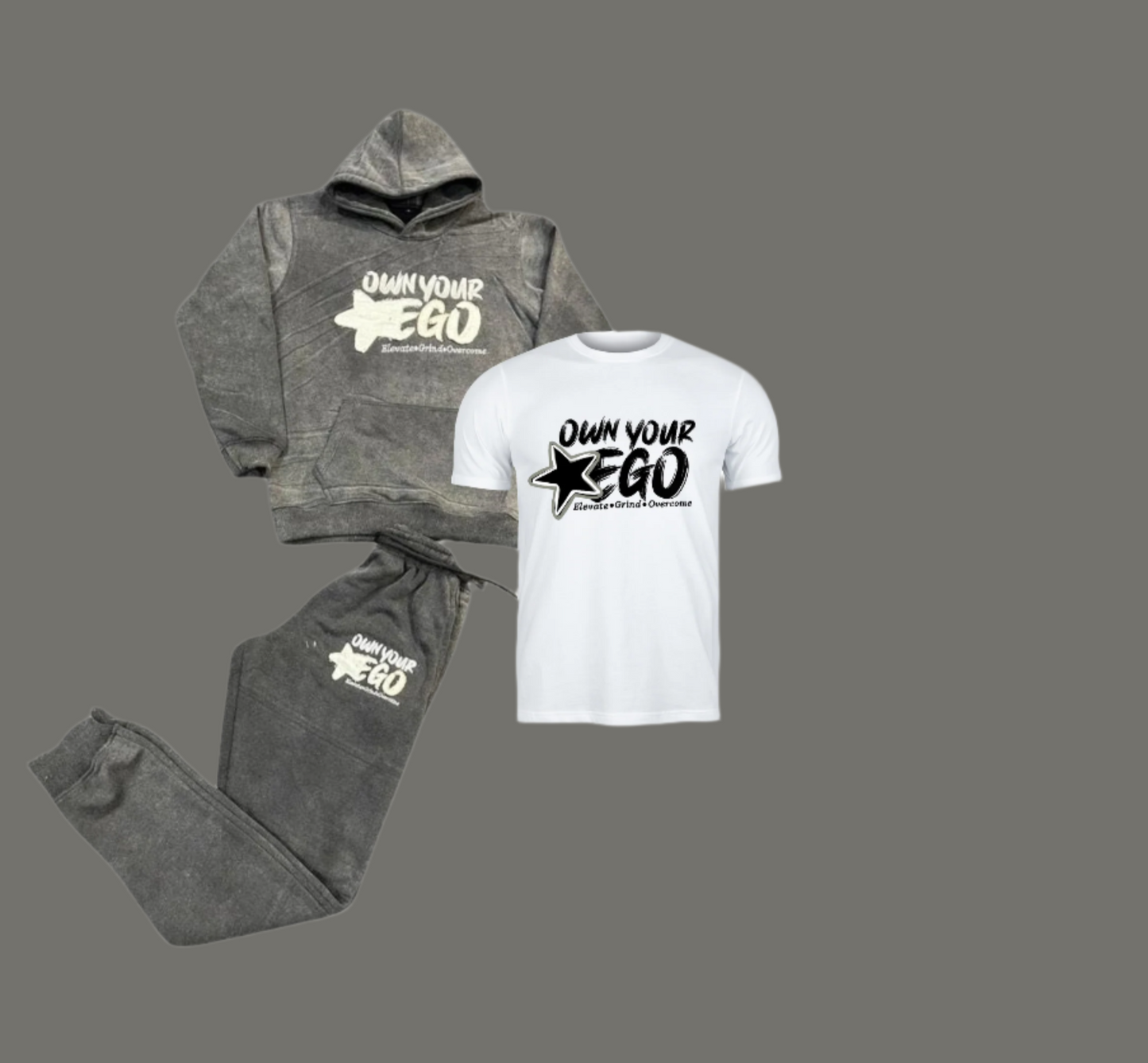 Own Your EGO Gray Jogger Set