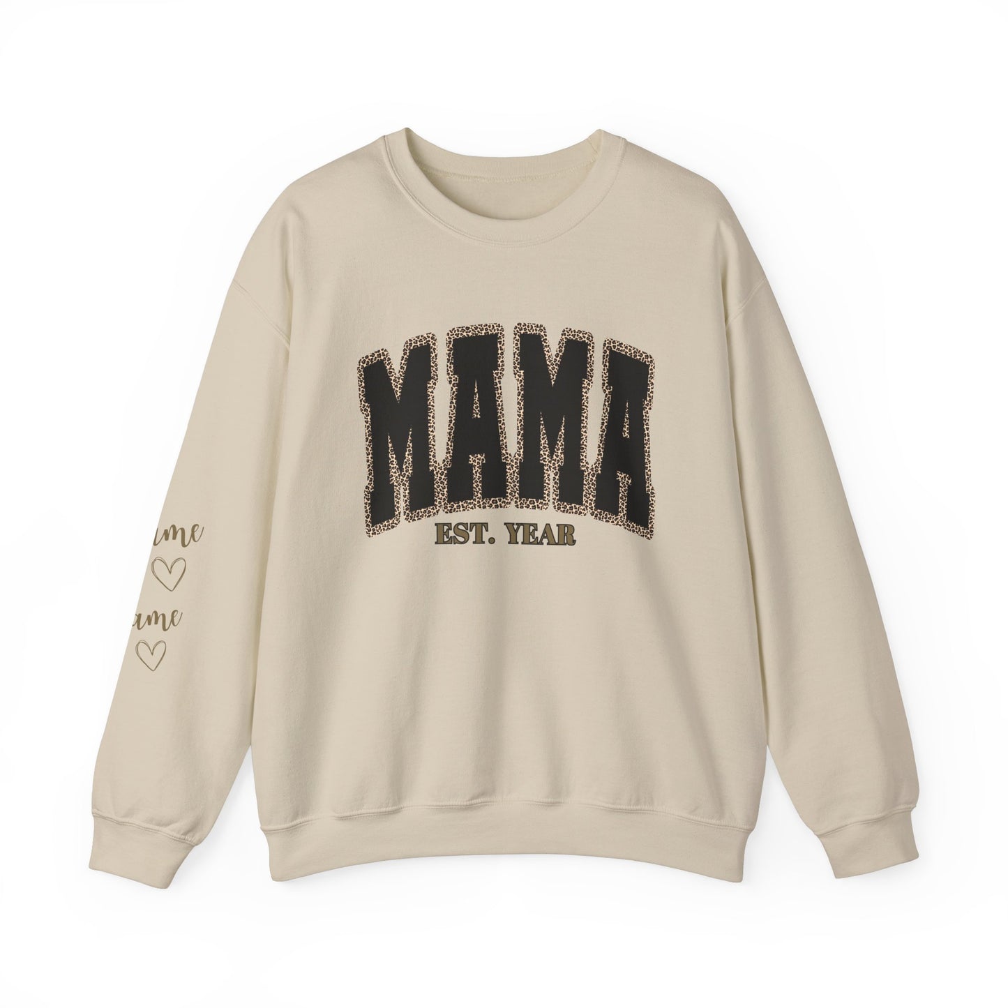 MAMA ANIMAL PRINT BLACK Crewneck Sweatshirt