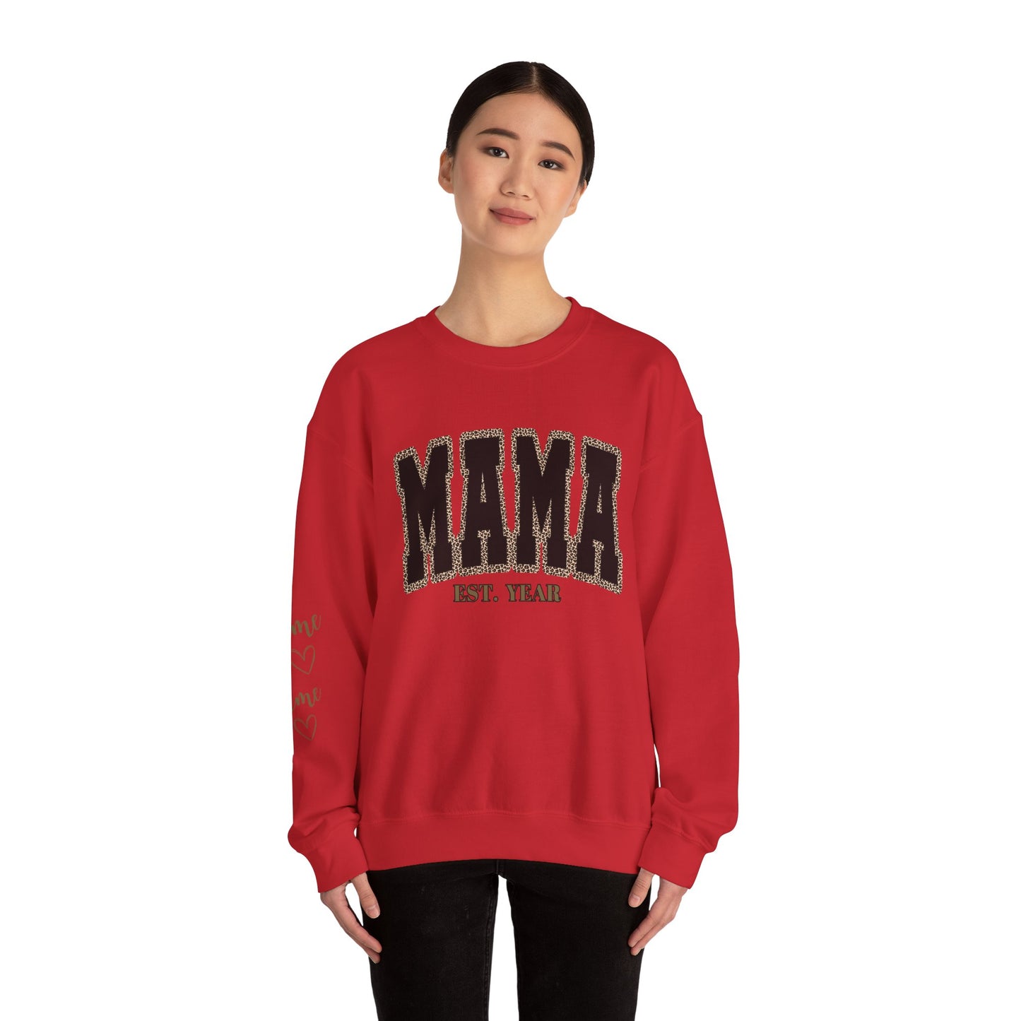 MAMA ANIMAL PRINT BLACK Crewneck Sweatshirt