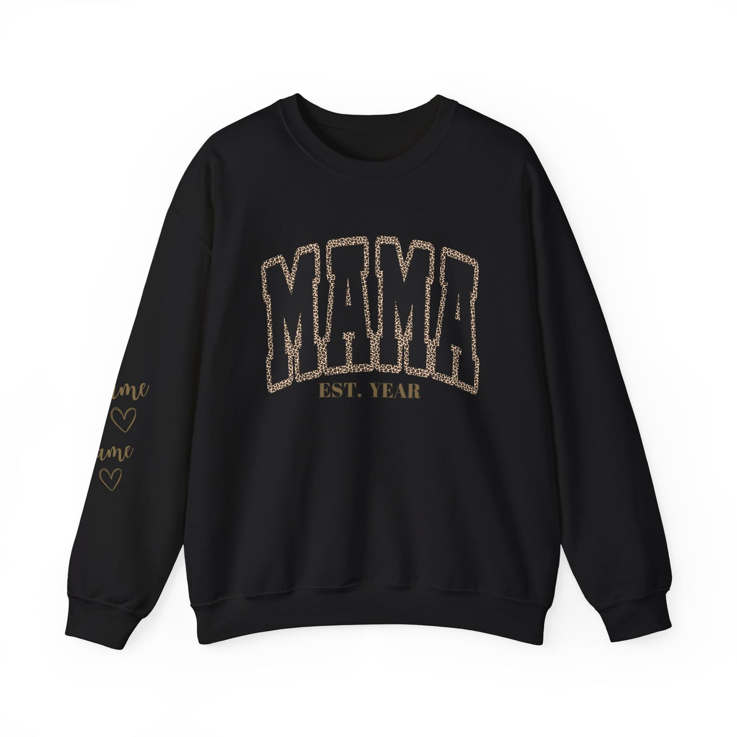 MAMA ANIMAL PRINT BLACK Crewneck Sweatshirt