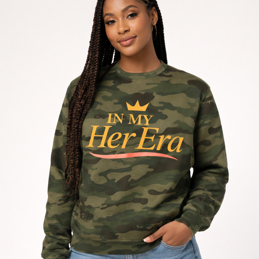 In My Her Era Camo Crewneck Sweatshirt
