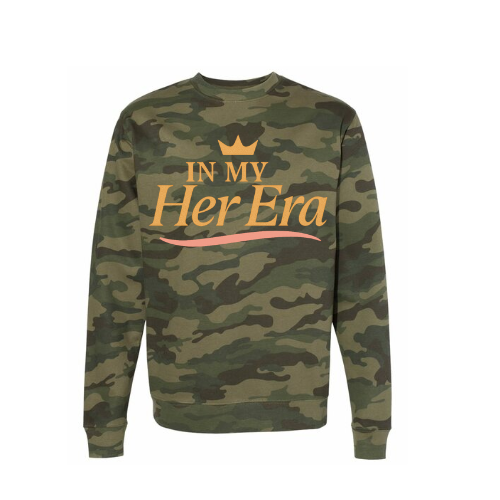 In My Her Era Camo Crewneck Sweatshirt
