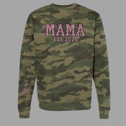 Glitter Camo MAMA Sweater