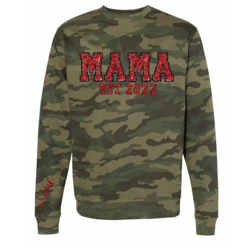Glitter Camo MAMA Sweater