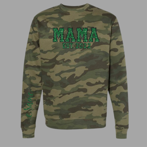 Glitter Camo MAMA Sweater