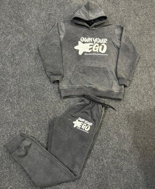 Own Your EGO Gray Jogger Set